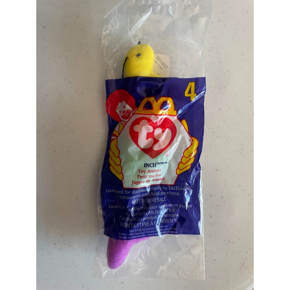 Ty Teenie Beanie Baby Inch the Worm #4 McDonalds Happy Meal Toy 1998